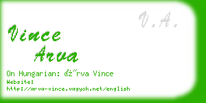 vince arva business card